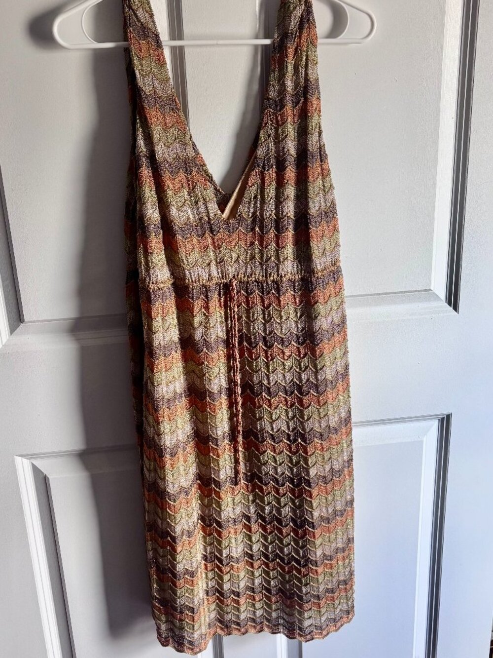 Authentic M Missoni Metallic Chevron Knit Midi Dress